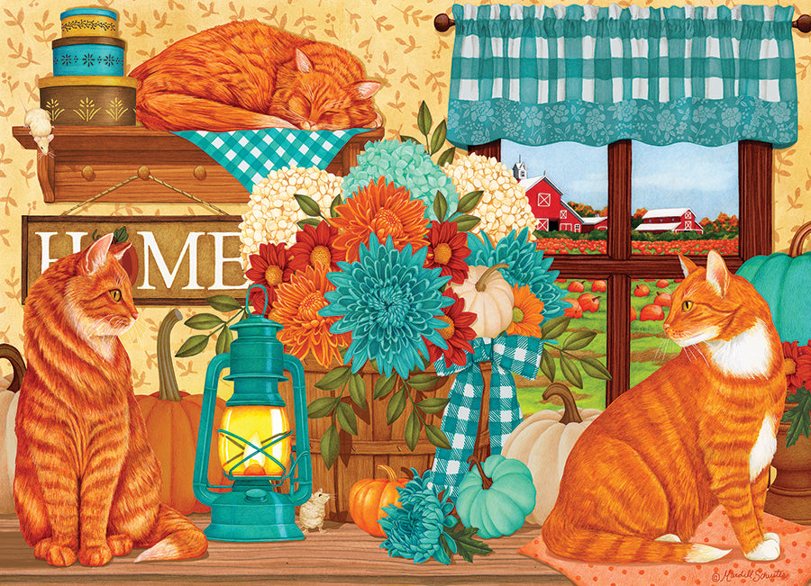 cobble-hill-500-piece-pumpkin-patch-cats-puzzle-500-teile-herbst-katzen image 2