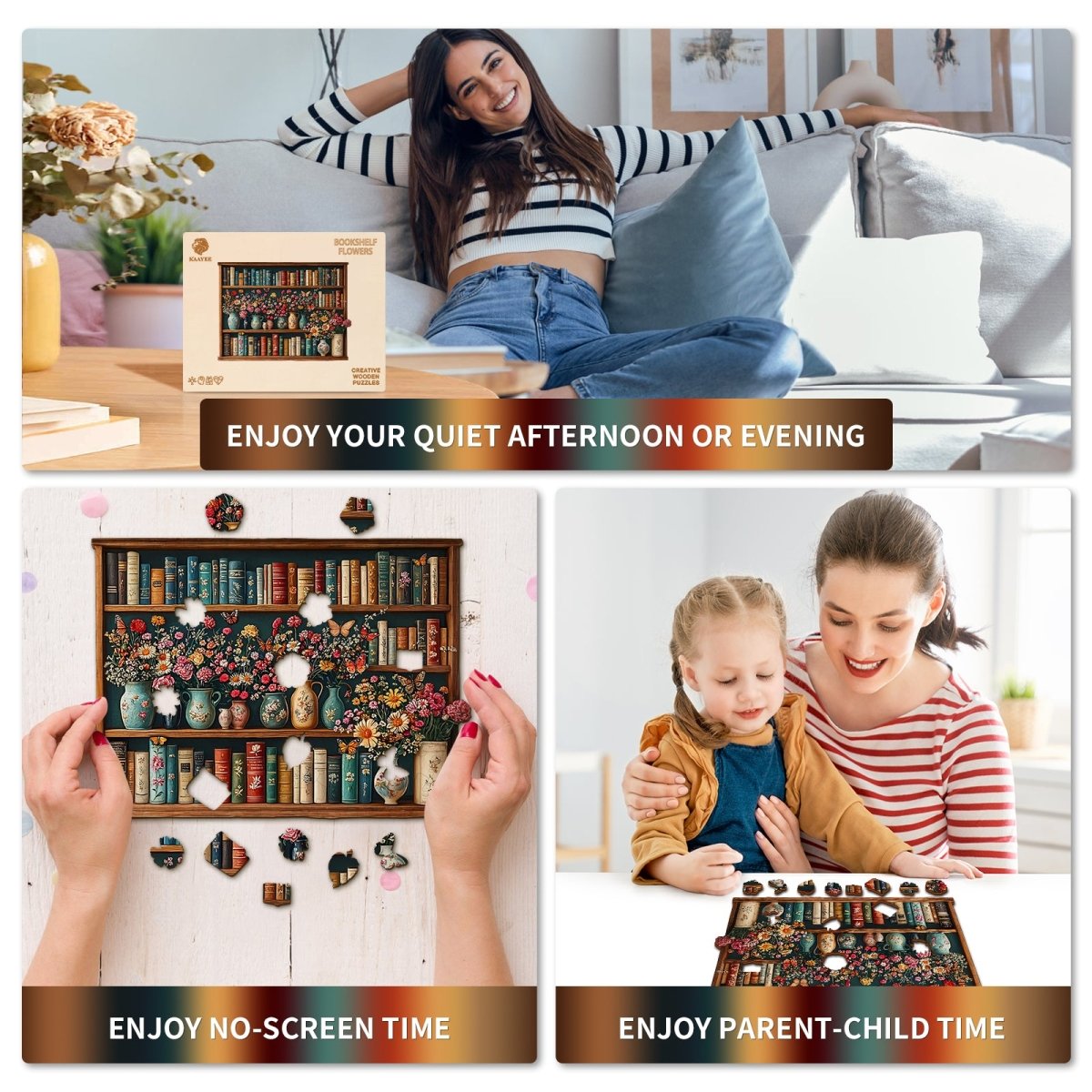kaayee-wooden-puzzle-bookshelf-flower-holzpuzzle-medium image 5