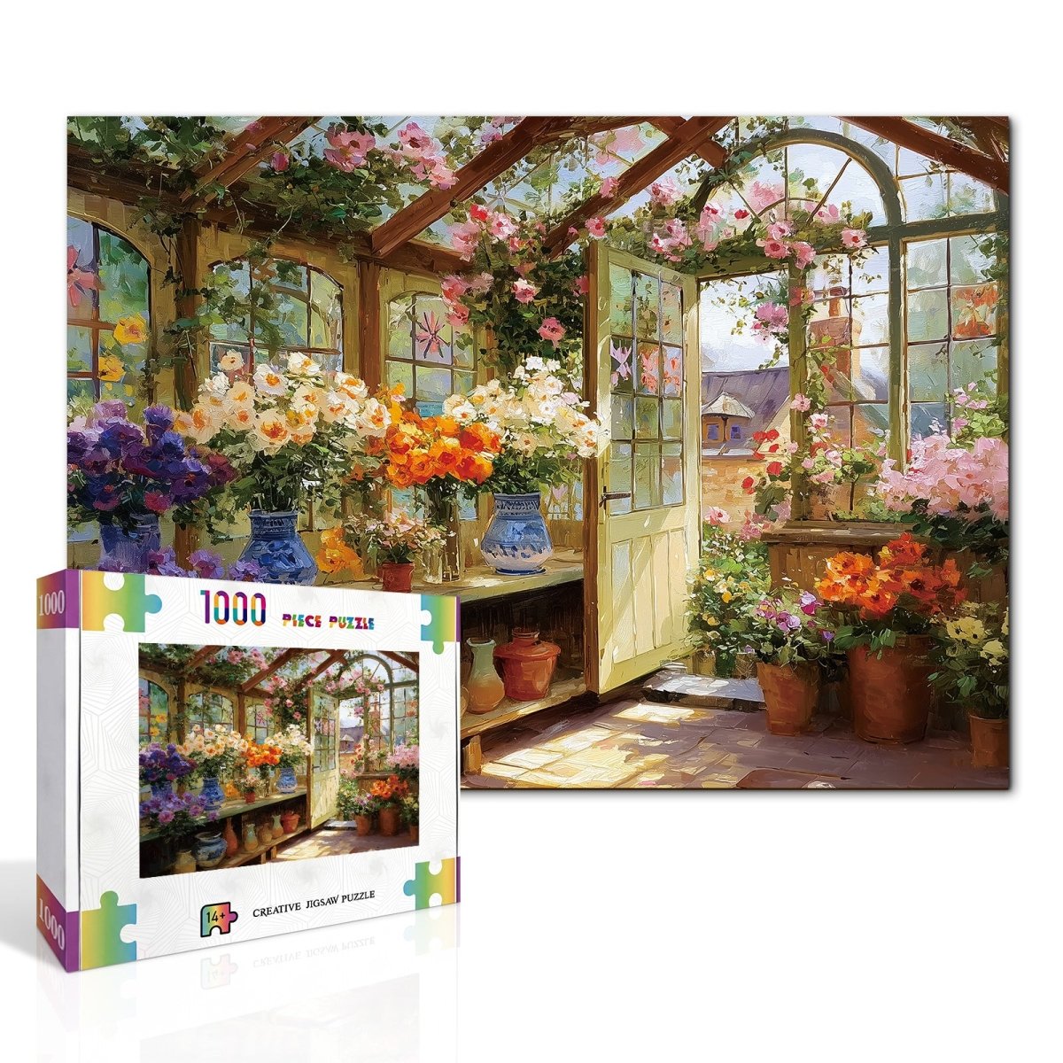 kaayee-1000-teile-puzzle-sunlit-flowerhouse-blumenhaus image 2