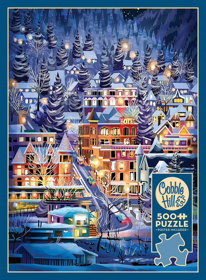 cobble-hill-500-piece-ski-town-puzzle-500-teile-schnee image 3