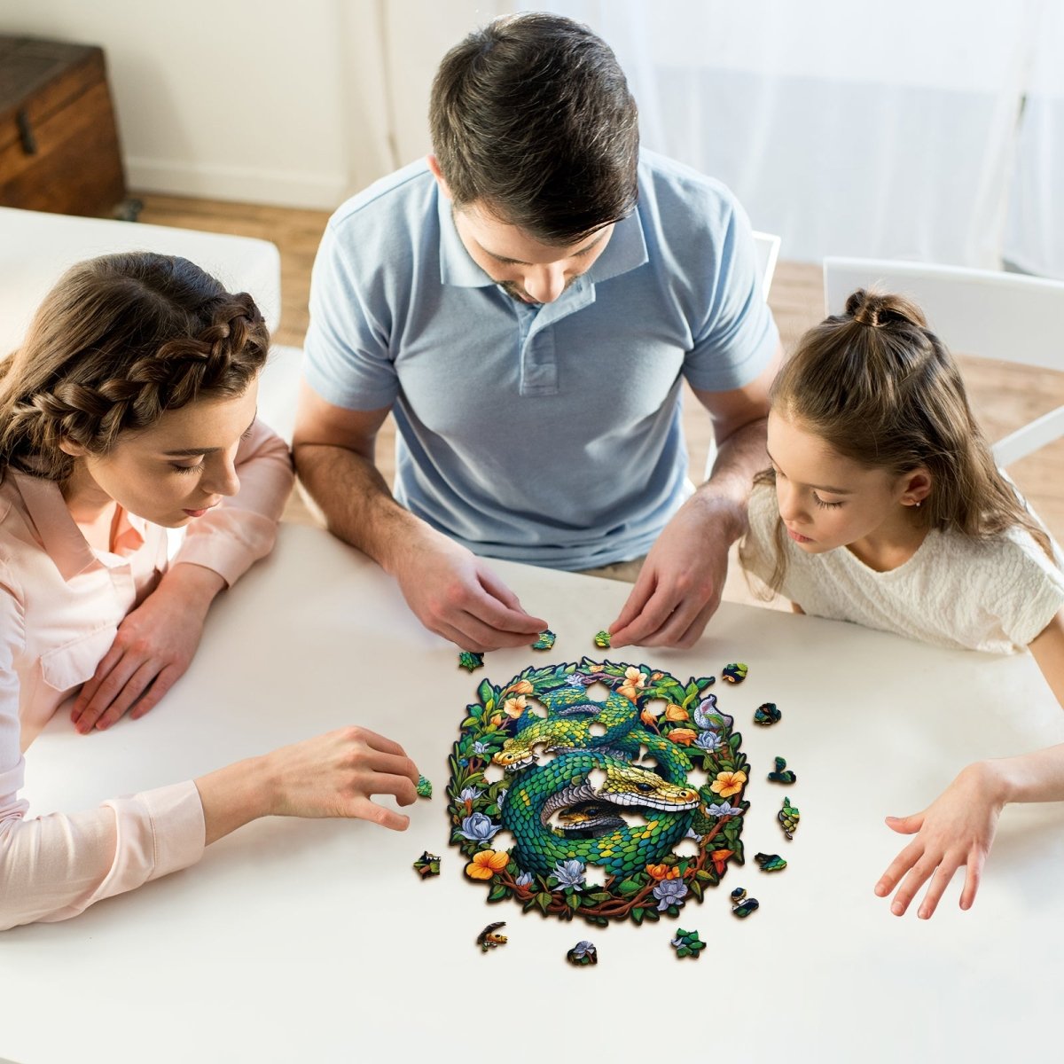 kaayee-wooden-puzzle-snake-family-holzpuzzle-medium-gr-n image 7
