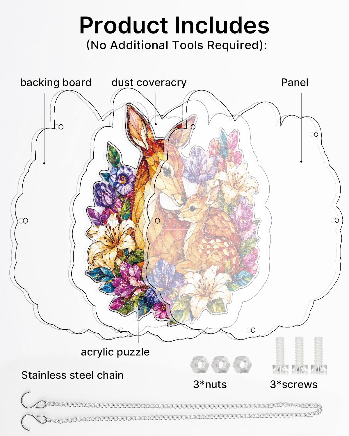kaayee-suncatcher-puzzle-deer-in-bloom-fensterbild-hirsch image 6