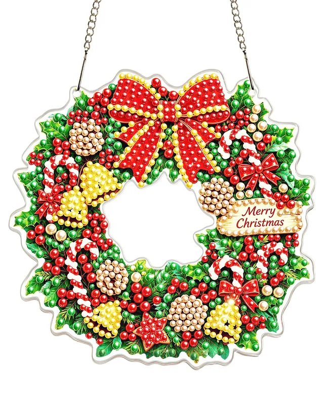 kaayee-suncatcher-christmas-wreath-bastelset-20-cm-kranz image 1