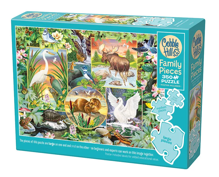 cobble-hill-family-pieces-350-river-magic-puzzle-350-teile-tiere image 1