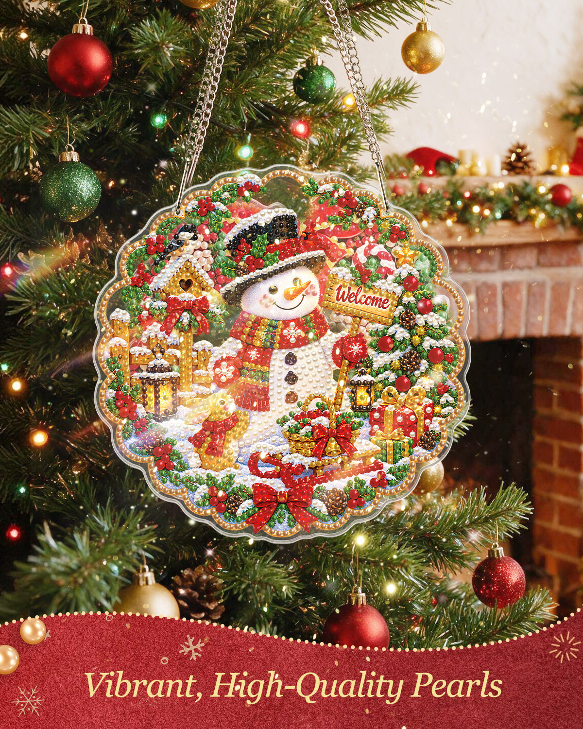 kaayee-suncatcher-puzzle-schneemann-dorf-bastelset-20-cm image 2