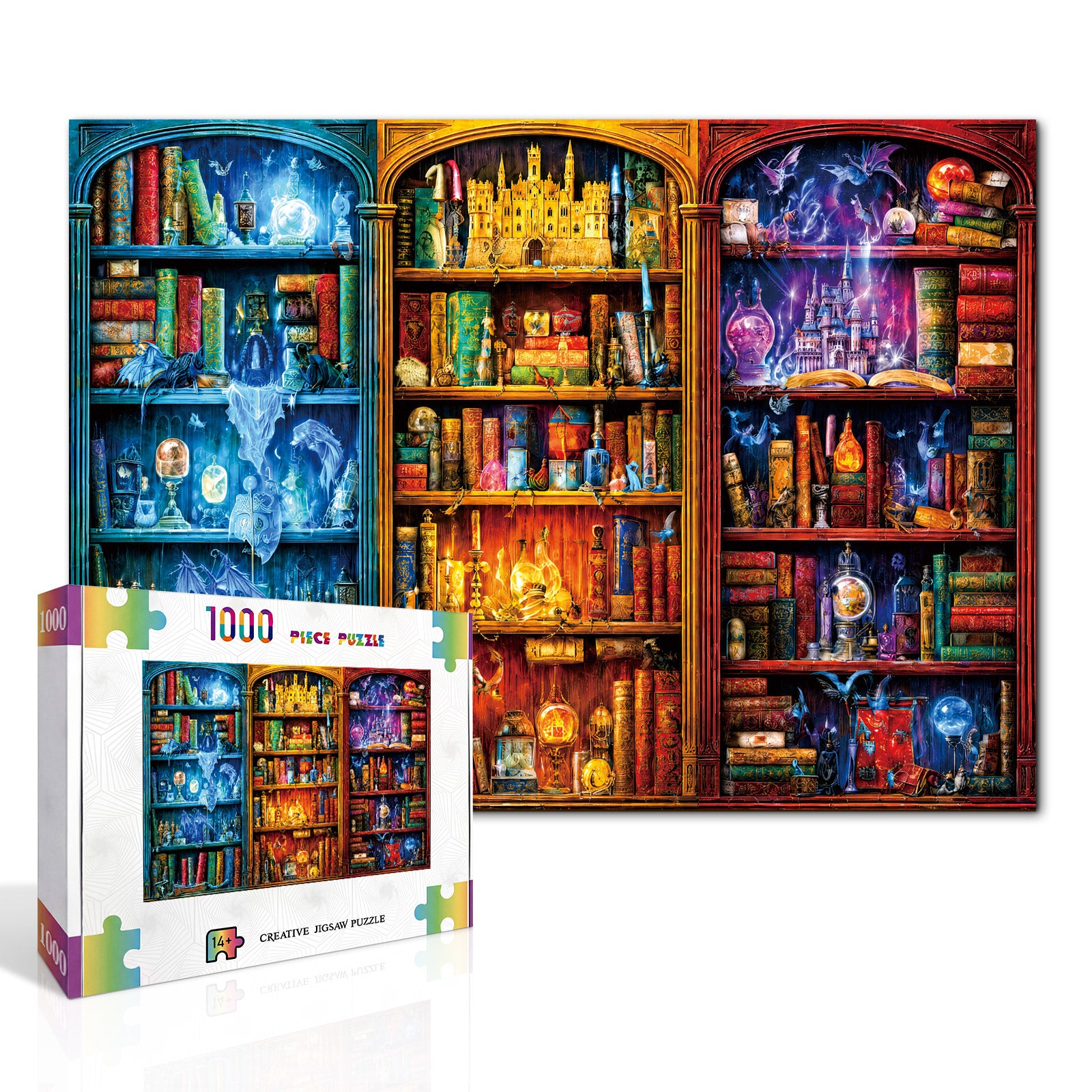 kaayee-cardboard-the-enchanted-library-puzzle-1000-teile image 2