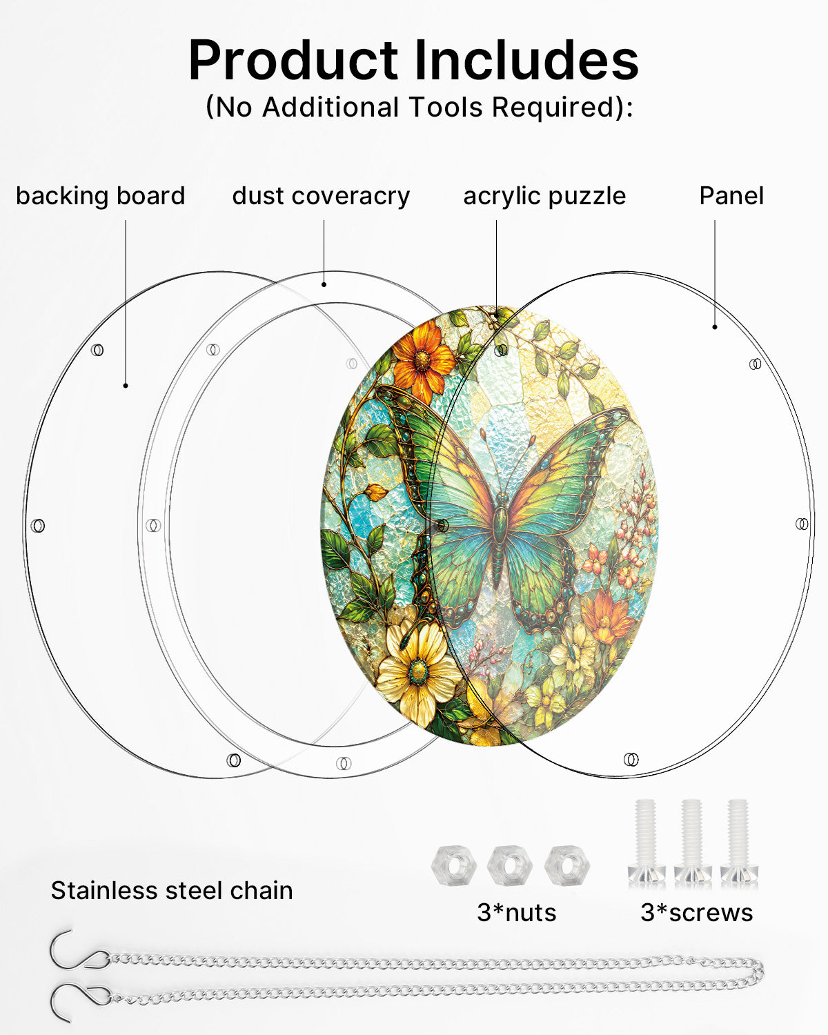 kaayee-emerald-butterfly-suncatcher-puzzle-acryl-schmetterling-m image 6