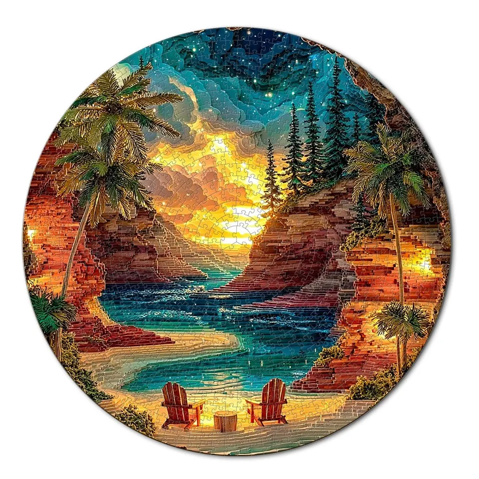 kaayee-cardboard-puzzle-sunset-cove-1000-teile-rund-eco image 1