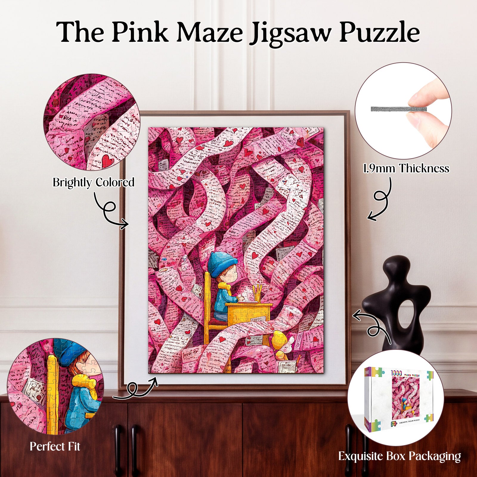 kaayee-the-pink-maze-puzzle-1000-teile-eco-white-board-rosa image 3