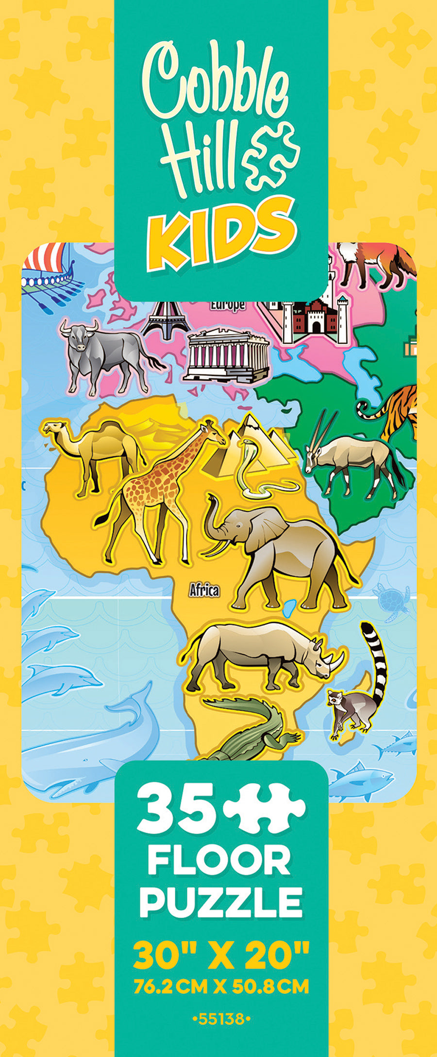 cobble-hill-floor-puzzles-map-of-the-world-bodenpuzzle-35-teile image 3