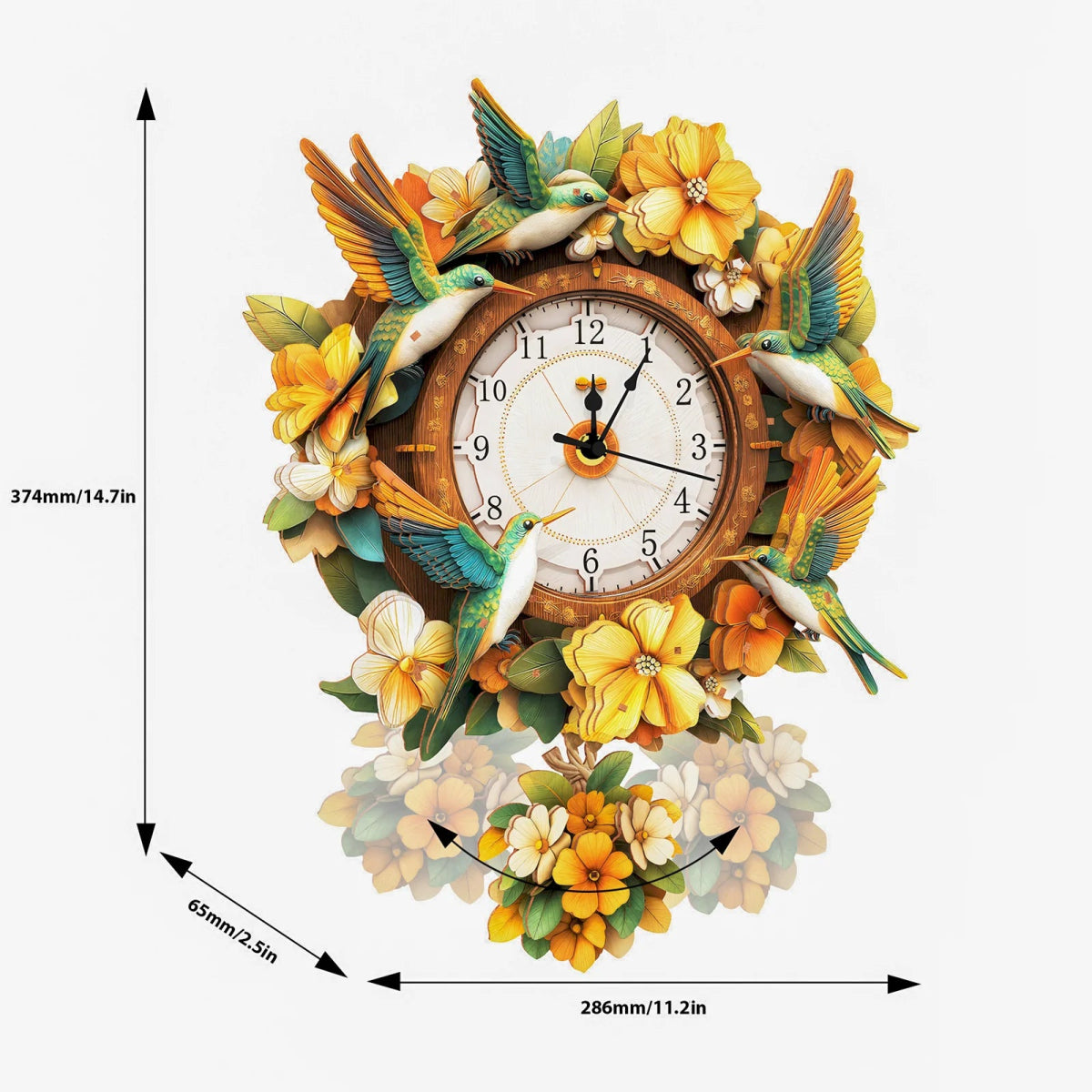 kaayee-clock-kit-hummingbird-holzuhr-3d-puzzle-bausatz image 5