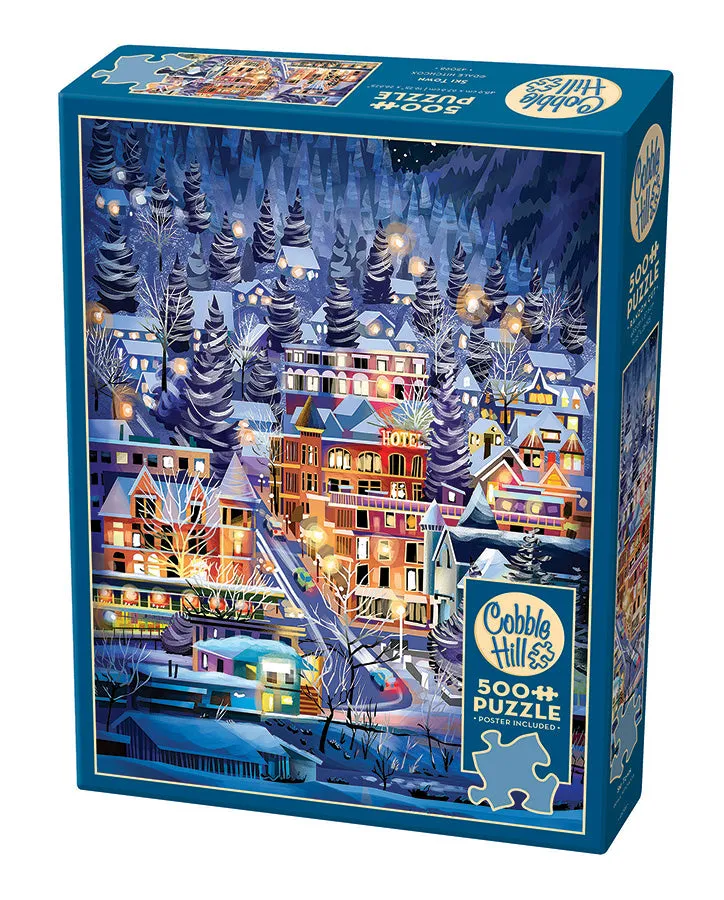 cobble-hill-500-piece-ski-town-puzzle-500-teile-schnee image 1