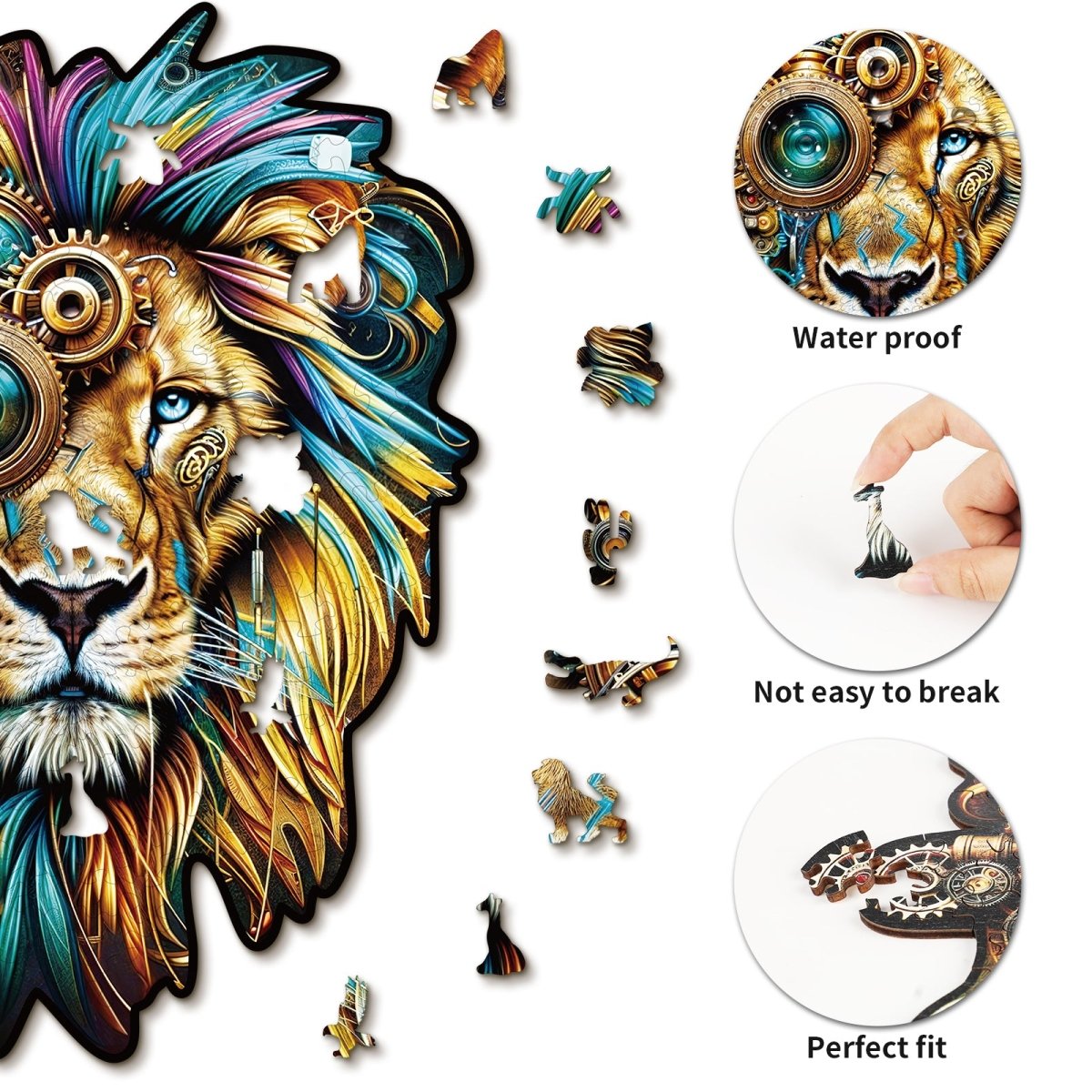 kaayee-wooden-puzzle-retro-mechanical-lion-holzpuzzle-medium image 2