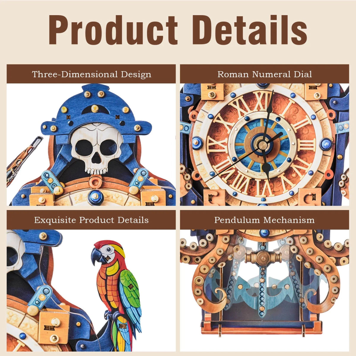 kaayee-octopus-monster-uhren-bausatz-holz-3d-puzzle-uhr image 6