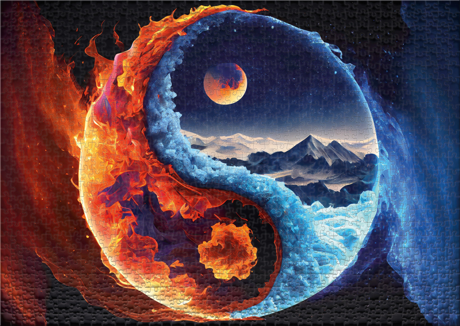 ulmer-puzzleschmiede-puzzle-1000-teile-fire-and-ice-yin-yang-2 image 2