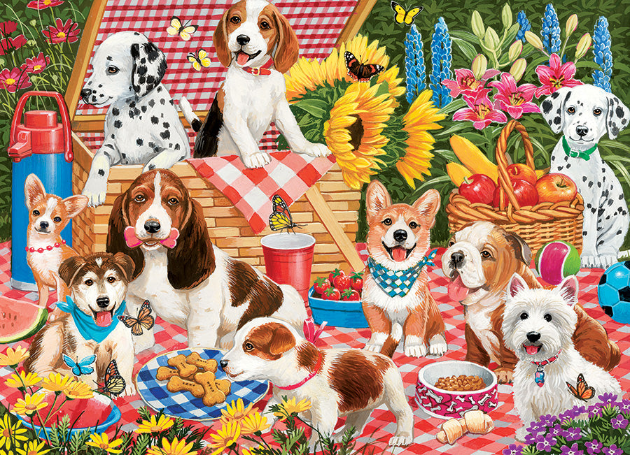 cobble-hill-family-pieces-350-picnic-party-puzzle-350-teile-hunde image 2