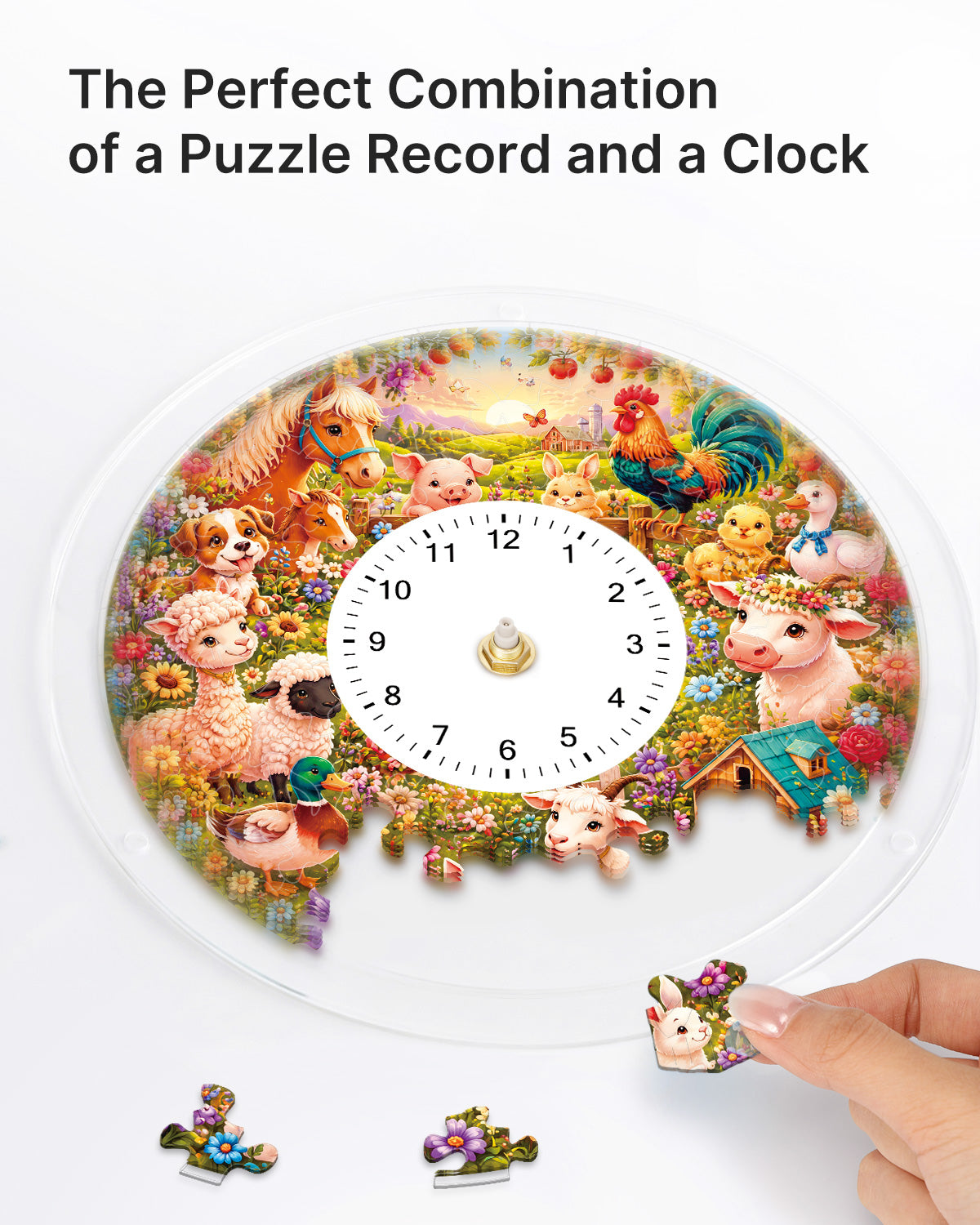 kaayee-farmyard-friends-puzzle-uhr-regular-size-acryl image 2