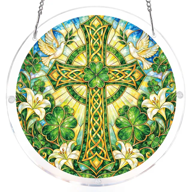 kaayee-suncatcher-puzzle-emerald-cross-fensterbild-medium image 1