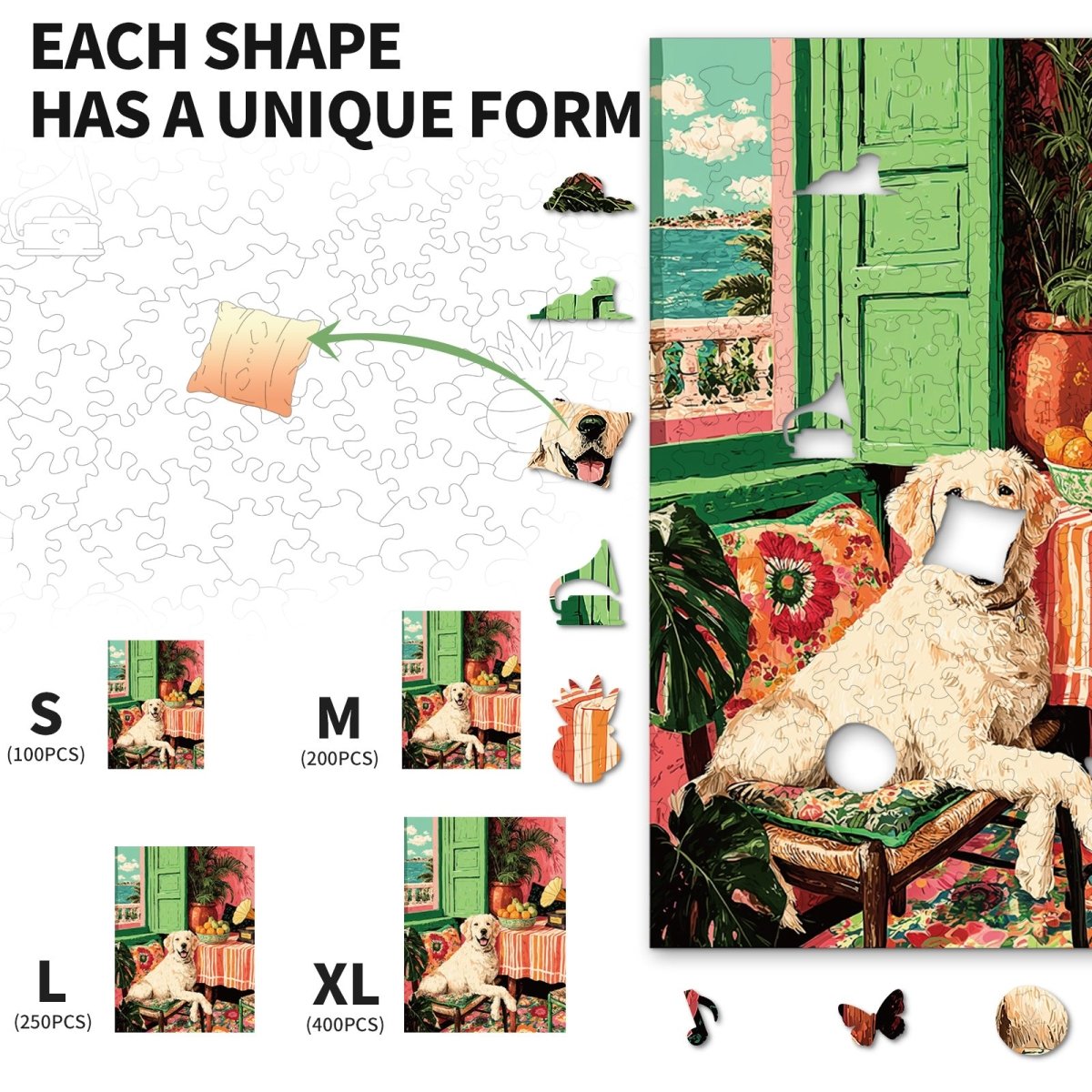 kaayee-sunny-golden-corner-holzpuzzle-medium-golden-retriever image 3