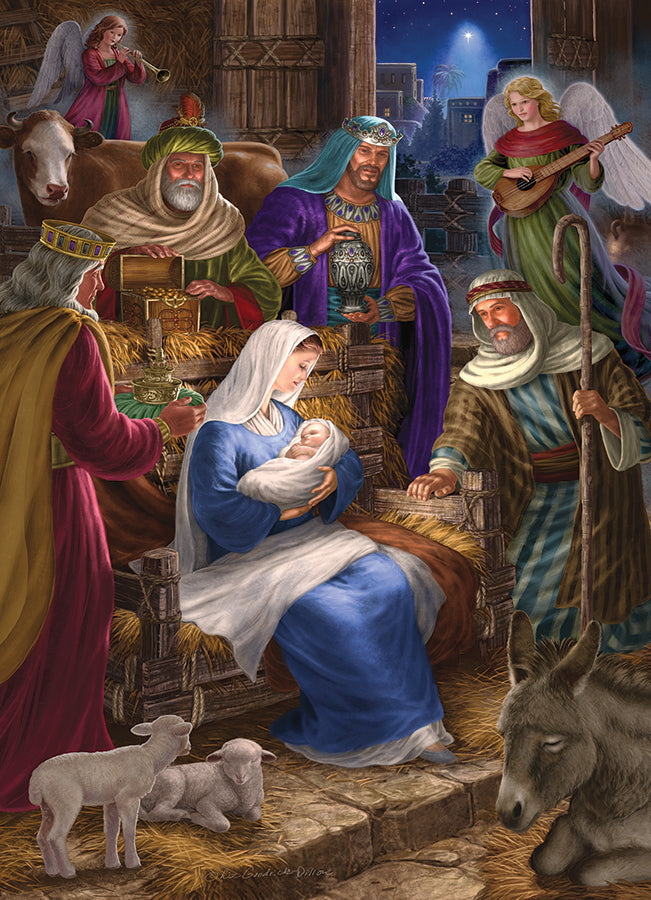 cobble-hill-family-pieces-350-holy-night-puzzle-350-teile-krippe image 2