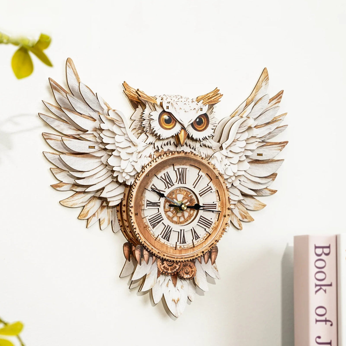 kaayee-clock-kit-snowy-owl-wanduhr-holz-3d-puzzle image 6