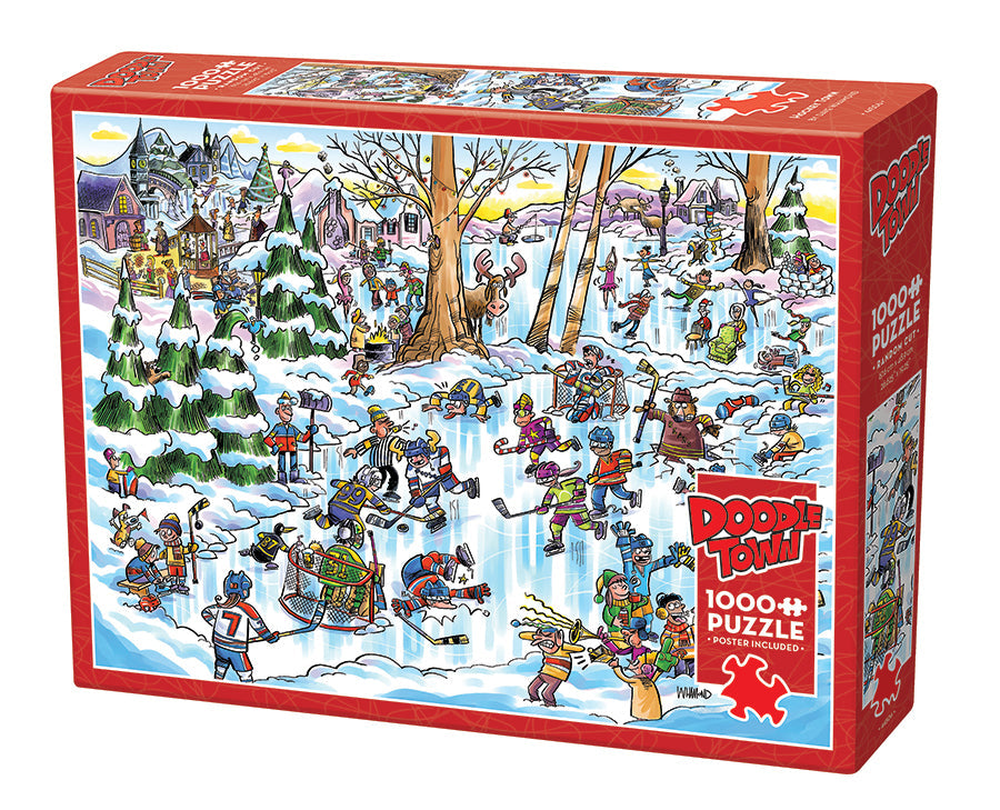 cobble-hill-1000-piece-doodletown-hockey-town-puzzle-1000-teile image 1
