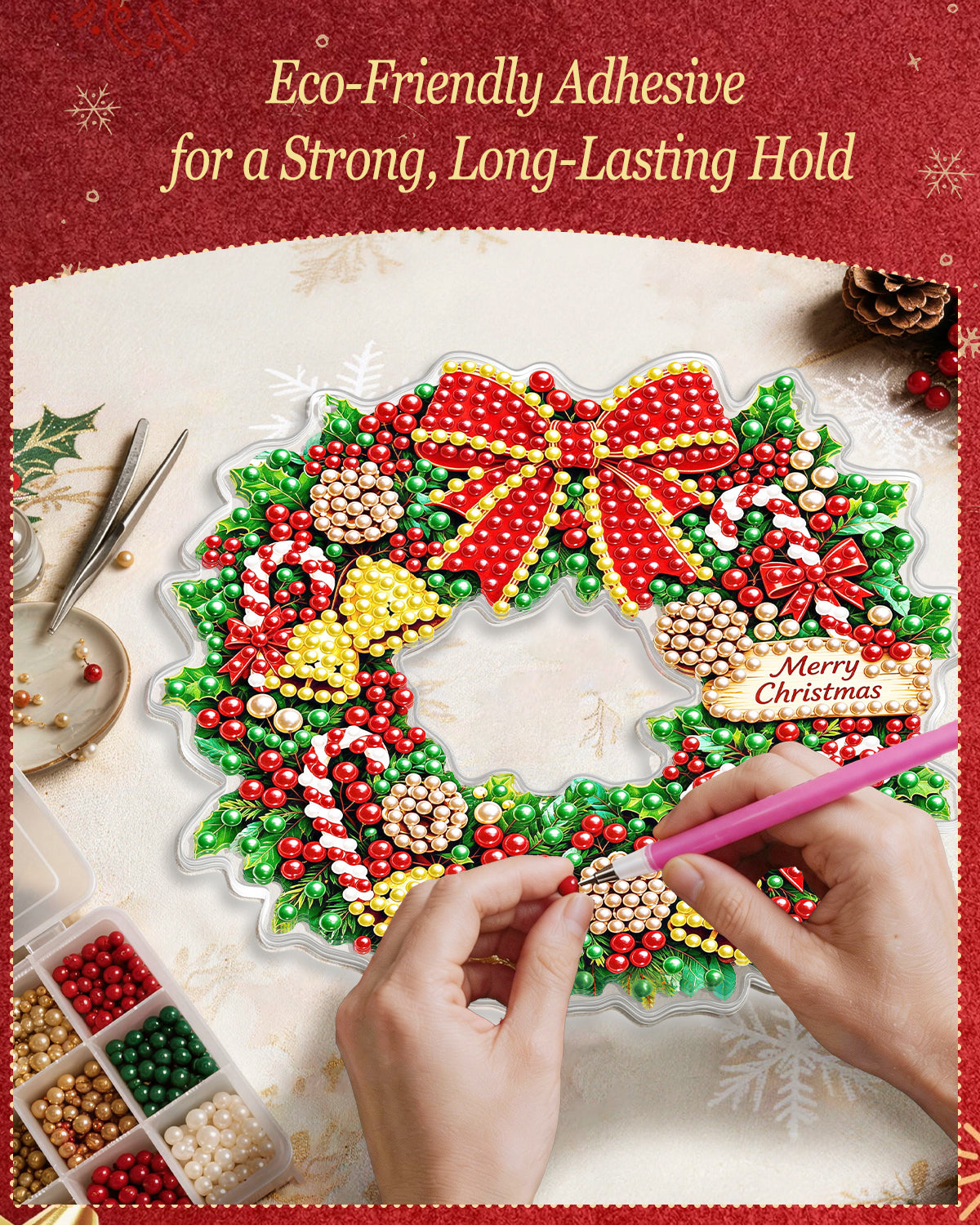kaayee-suncatcher-christmas-wreath-bastelset-20-cm-kranz image 6