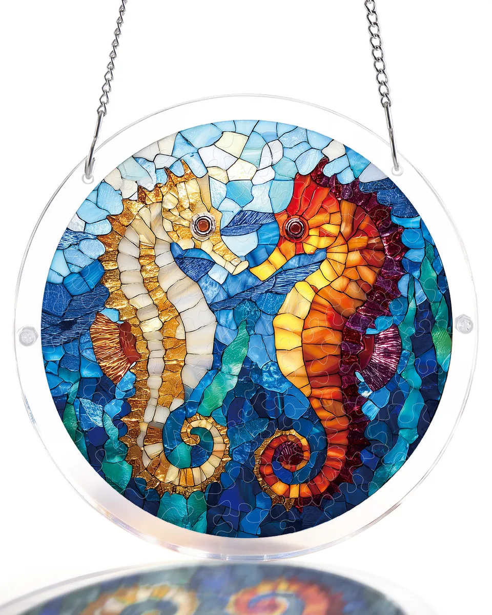kaayee-suncatcher-puzzle-dreamy-seahorses-fensterbild-acryl image 1