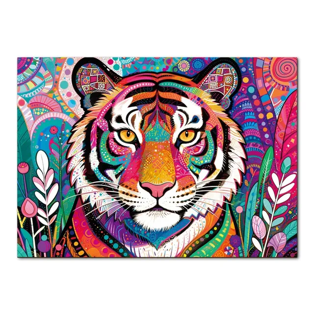 kaayee-cardboard-puzzle-psychedelic-tiger-king-1000-teile-standard image 1