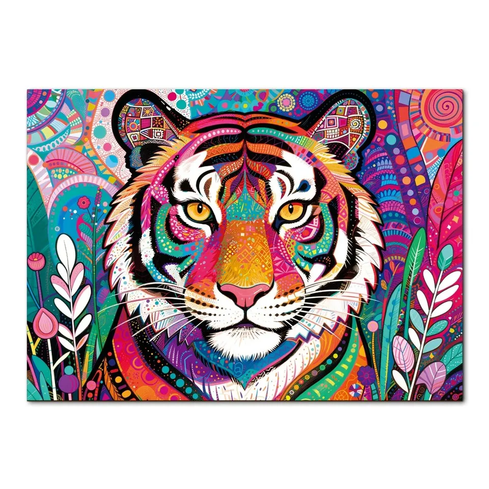 kaayee-cardboard-puzzle-psychedelic-tiger-king-1000-teile-standard image 1