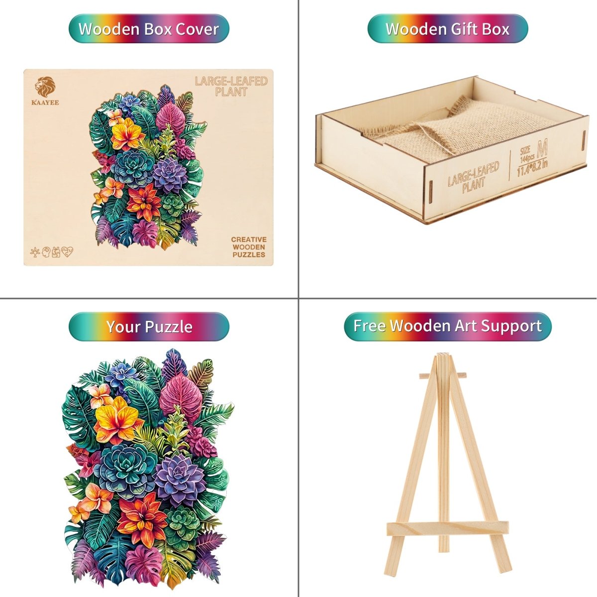 kaayee-wooden-puzzle-large-leafed-plant-holzpuzzle-medium-tropisch image 3