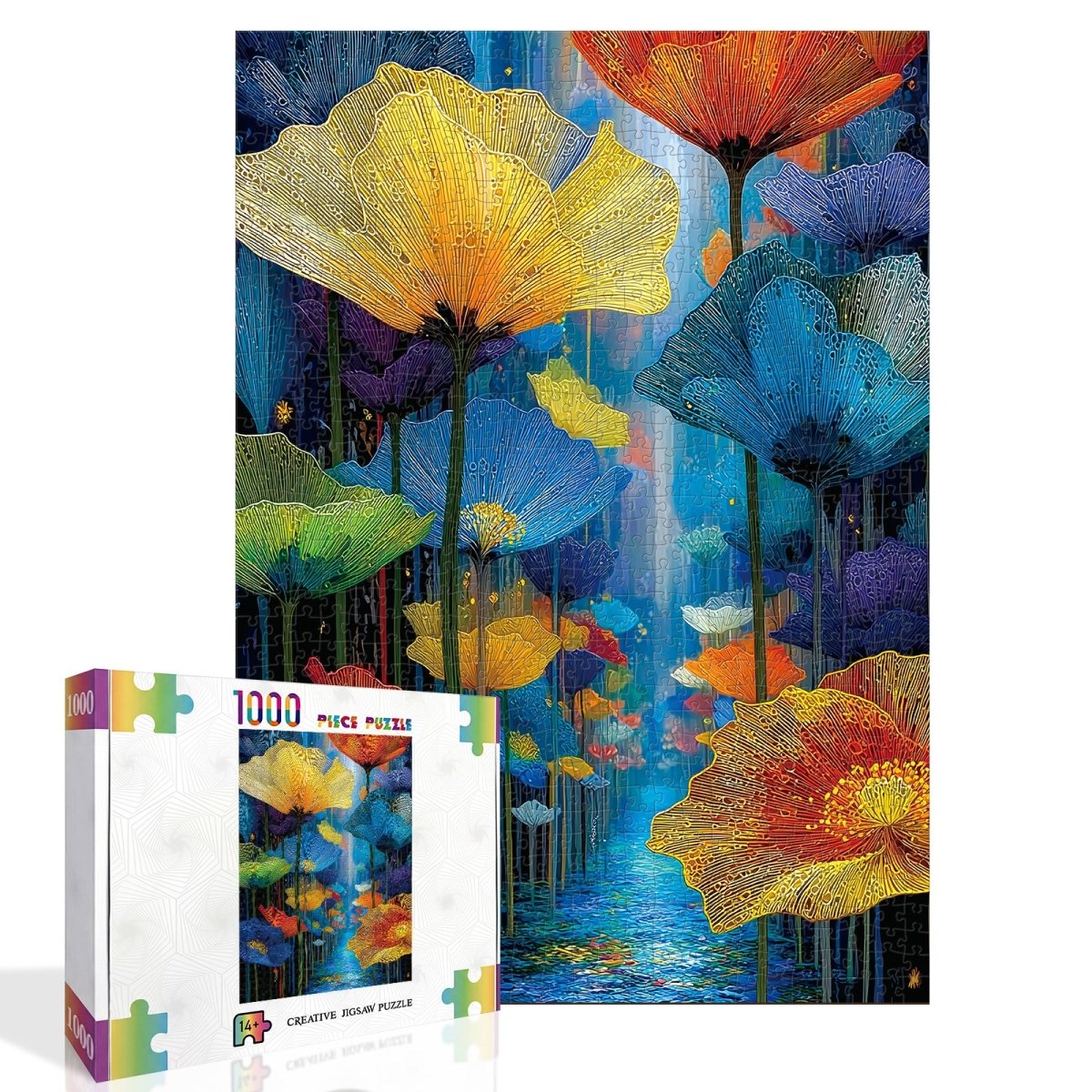 kaayee-cardboard-puzzle-floral-dreamscape-1000-teile-standard image 2