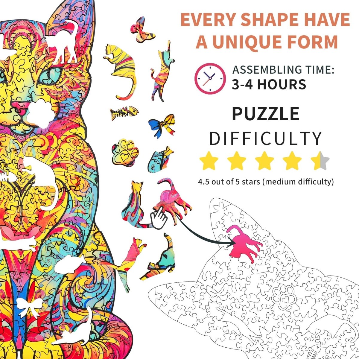 kaayee-lovely-cat-wooden-puzzle-holzpuzzle-medium-herz image 4