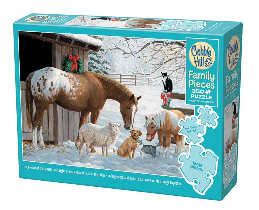 cobble-hill-family-pieces-350-winter-barnyard-puzzle-bauernhof-winter image 1