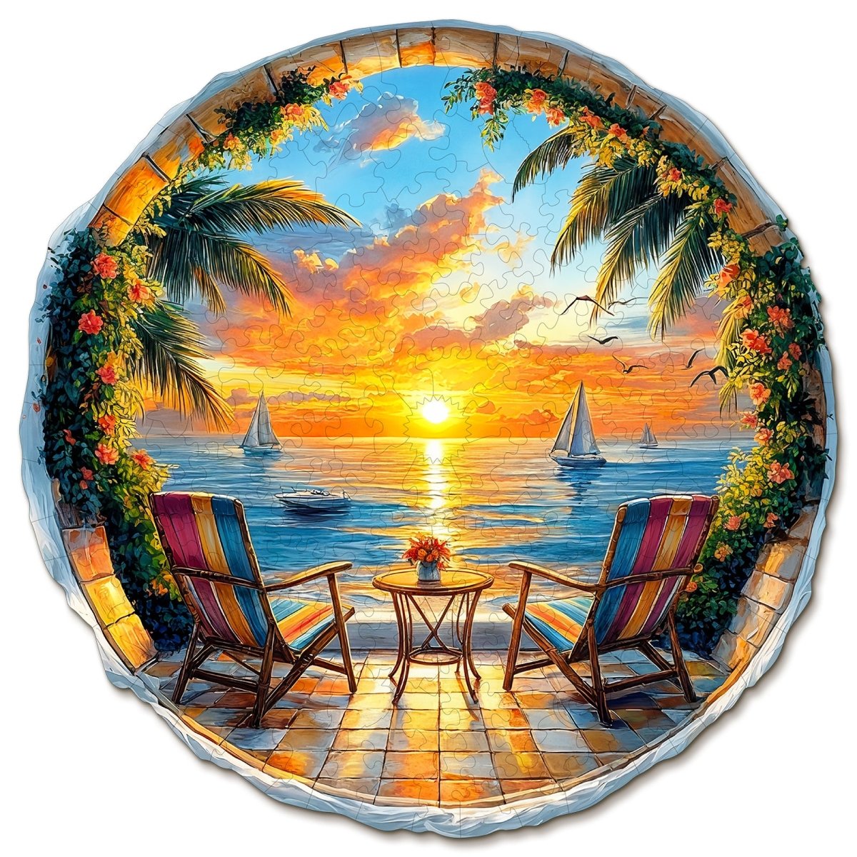 kaayee-ocean-sunset-holzpuzzle-rund-medium-ozean image 1