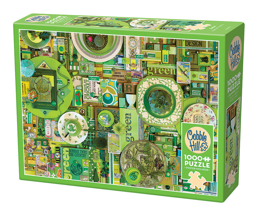 cobble-hill-1000-piece-green-puzzle-1000-teile-gr-ne-collage image 1