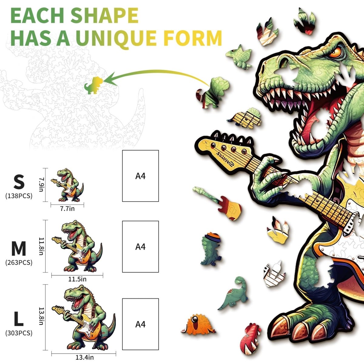 kaayee-wooden-puzzle-rock-t-rex-holzpuzzle-medium image 3