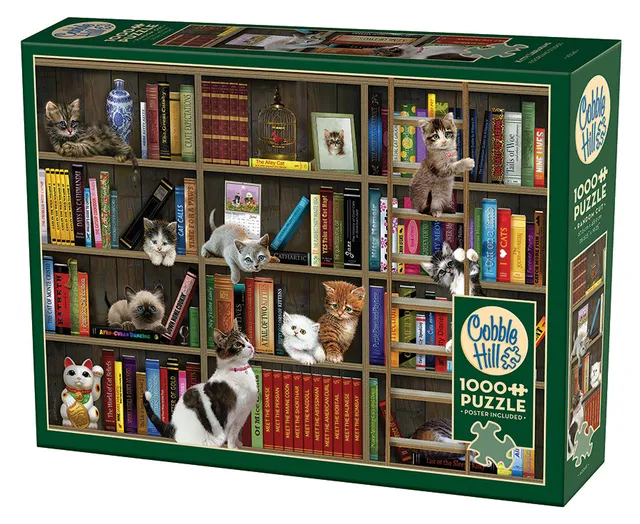 cobble-hill-1000-teile-kitty-librarians-puzzle-katzen image 1