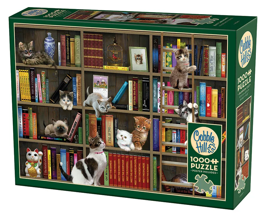cobble-hill-1000-teile-kitty-librarians-puzzle-katzen image 1