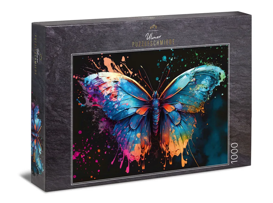 ulmer-puzzleschmiede-magic-butterfly-1000-teile-puzzle-schmetterling-bunt image 1
