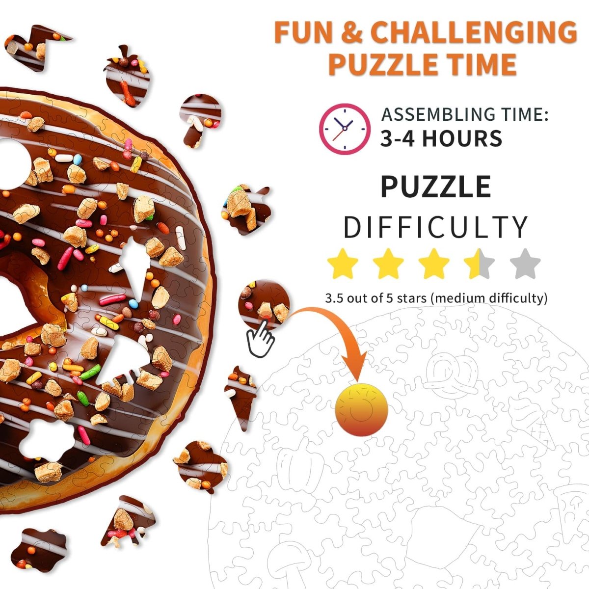 kaayee-wooden-puzzle-chocolate-donut-holzpuzzle-small image 4