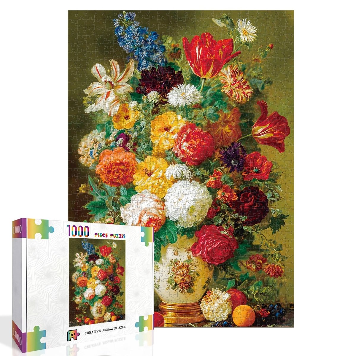 kaayee-floral-art-puzzle-1000-teile-blumen-eco-white-board image 2