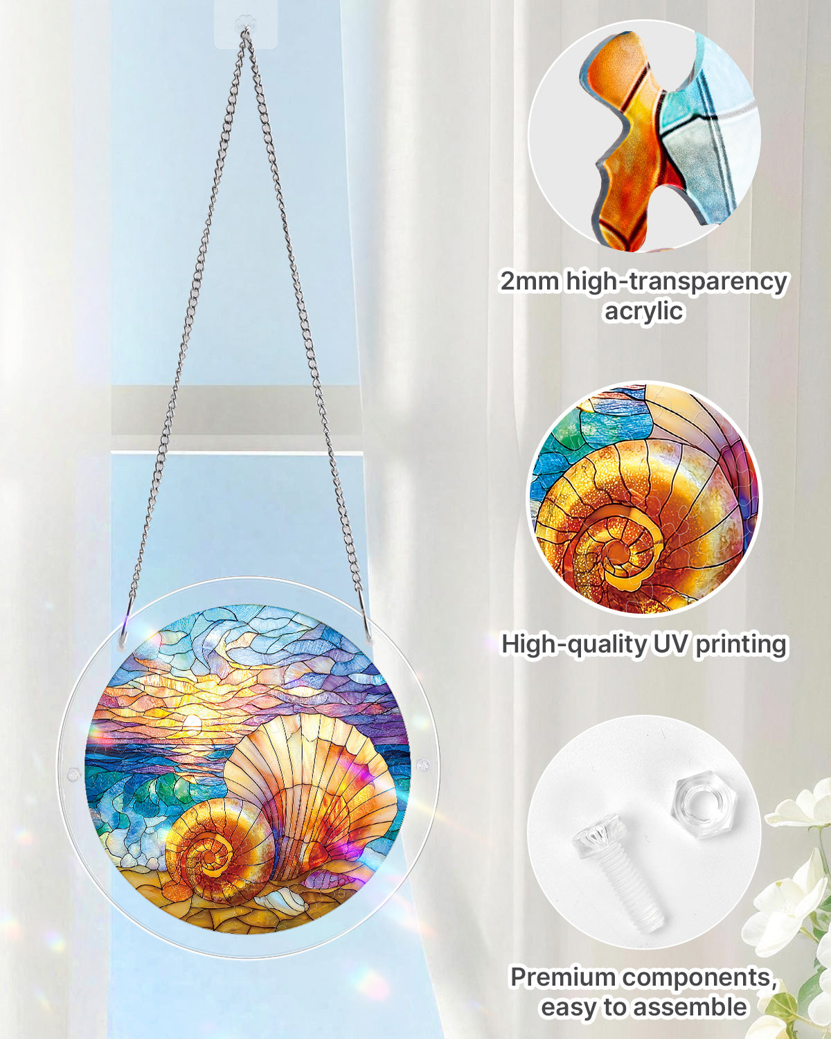kaayee-suncatcher-puzzle-ocean-echo-shell-fensterdeko-muschel-acryl image 4