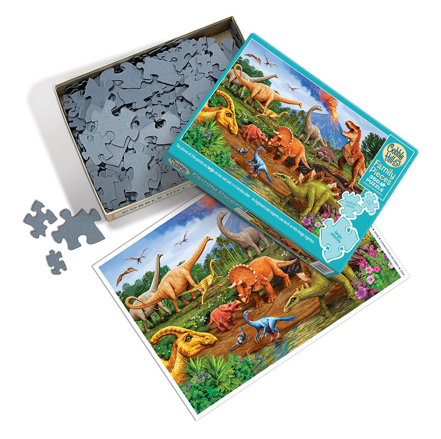 cobble-hill-family-pieces-350-dinos-puzzle-350-teile-vulkan image 3