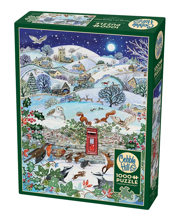 cobble-hill-village-on-a-winter-night-puzzle-1000-teile-schnee image 1
