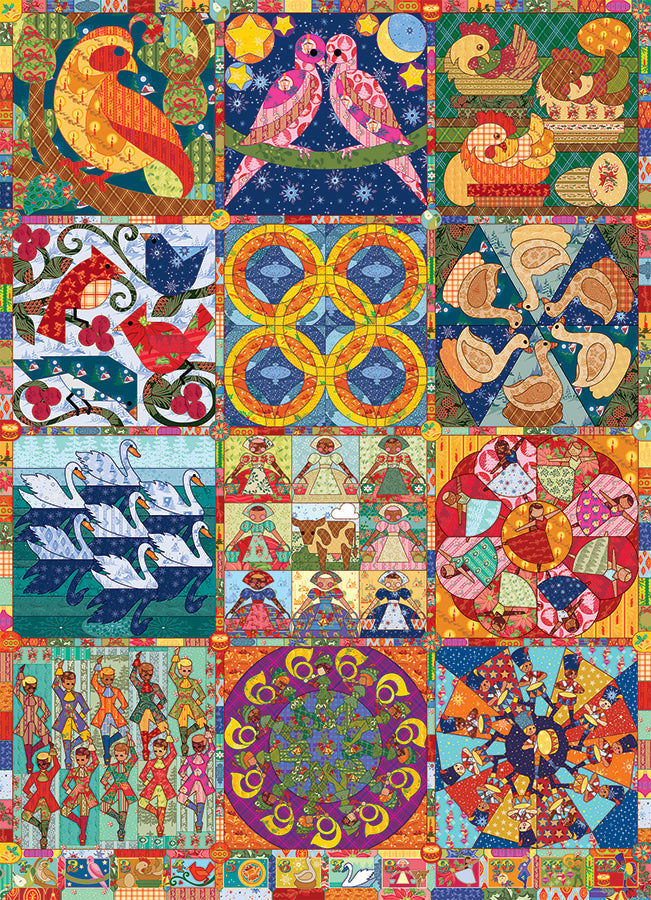 cobble-hill-1000-teile-puzzle-twelve-days-christmas-quilt image 2