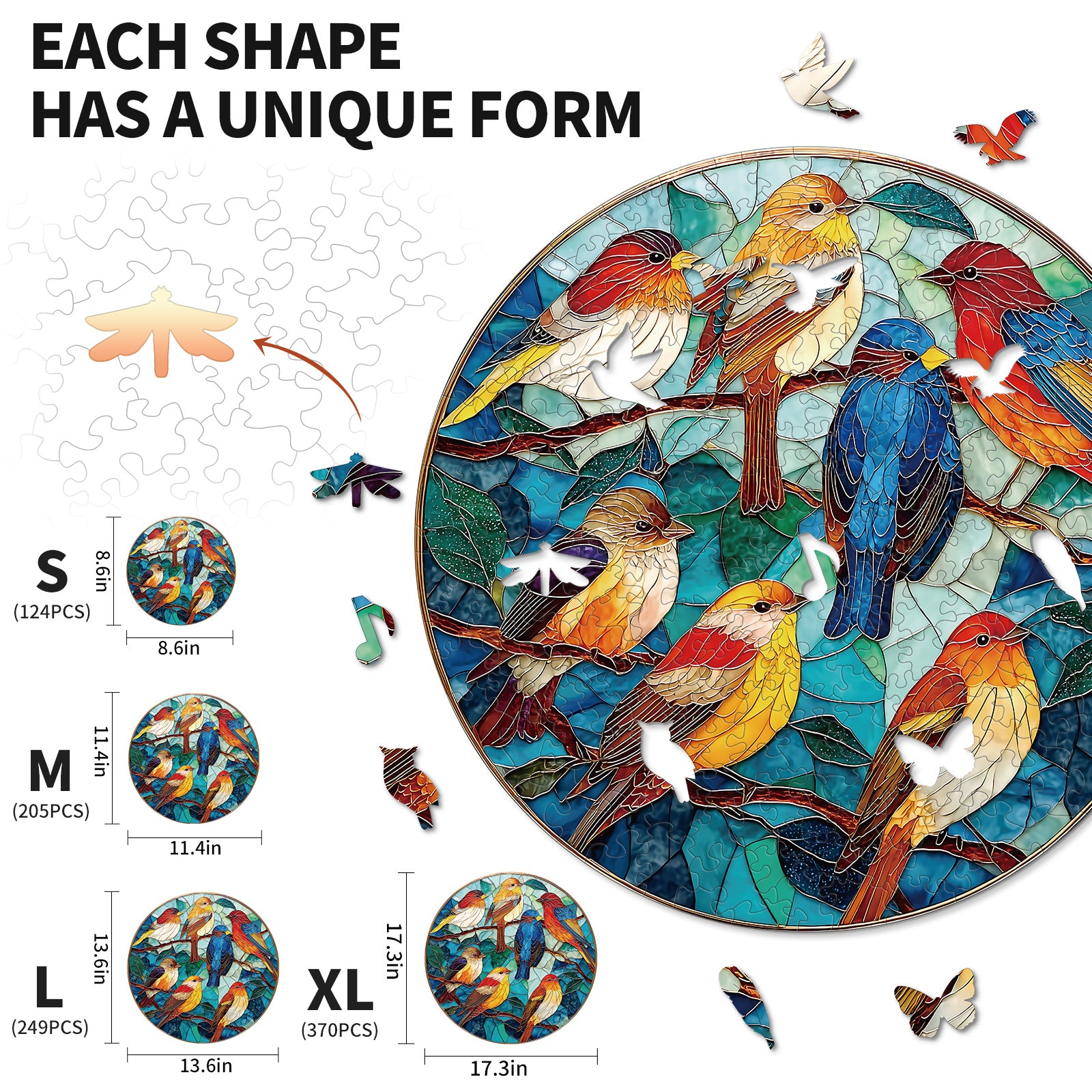 kaayee-harmony-of-wings-holzpuzzle-medium-vogelmotiv image 3