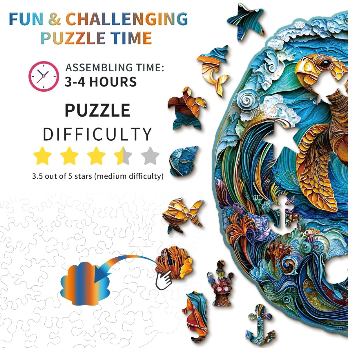 kaayee-wooden-puzzle-meeresschildkr-te-holzpuzzle-medium image 3