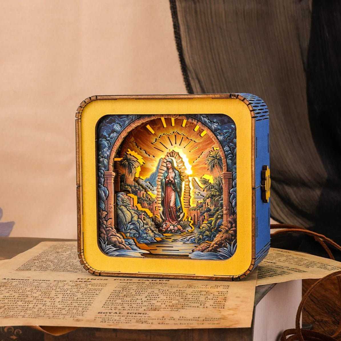 kaayee-virgin-mary-nachtlicht-holz-3d-puzzle-gebet image 2