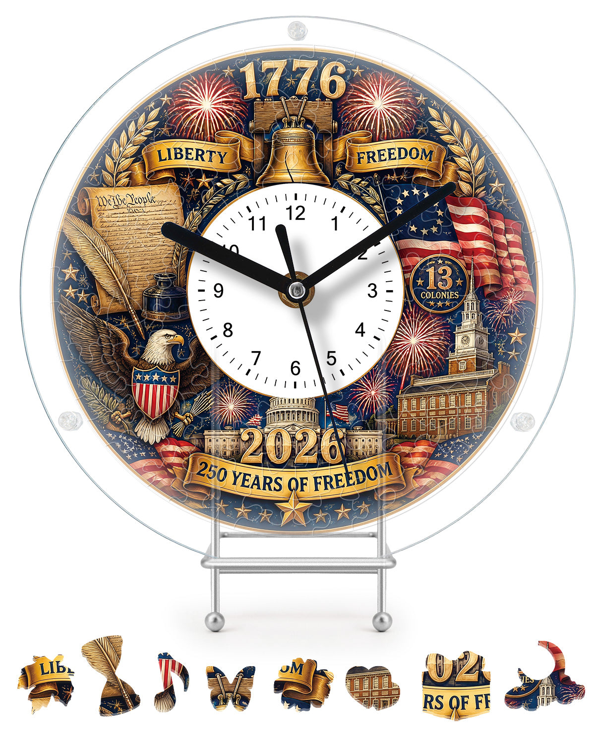 kaayee-250-years-of-freedom-acryl-puzzle-uhr-regular-size image 1
